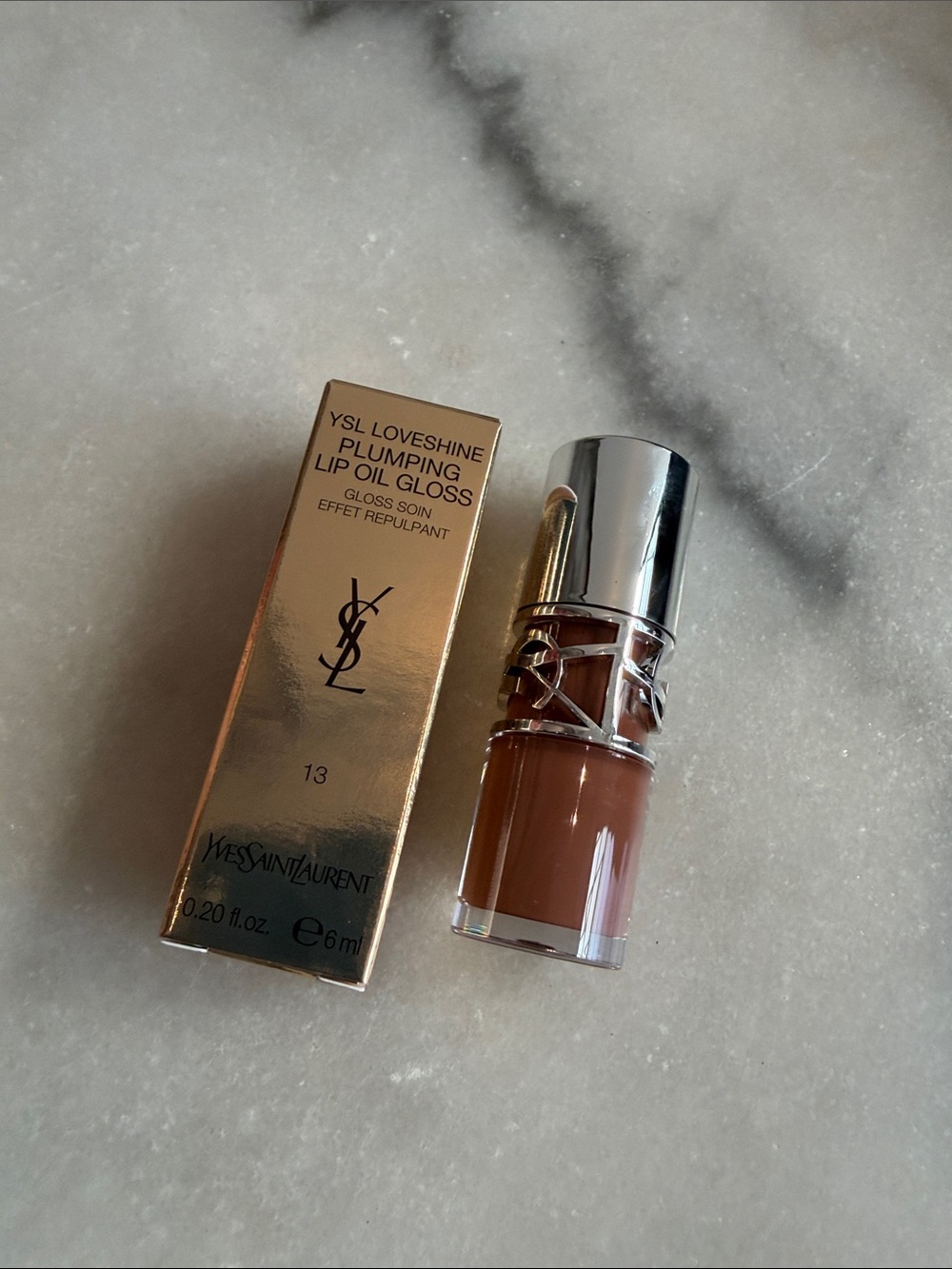 YSL beauty LoveShine Plumping Lip Oil Gloss - Nude Brown cold brew craze 13